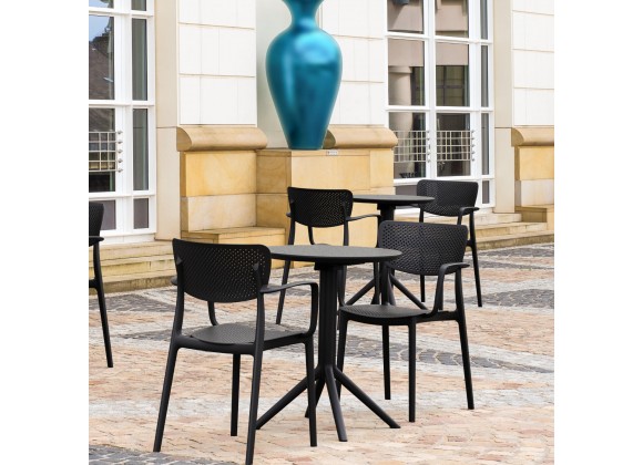 Compamia Loft Bistro Set 3 Piece with 24 inch Table Top in Black - Lifestyle