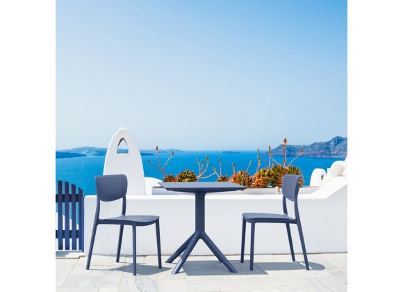 Lucy Outdoor Bistro Set 3 Piece with 27 inch Table Top Dark Gray - Lifestyle