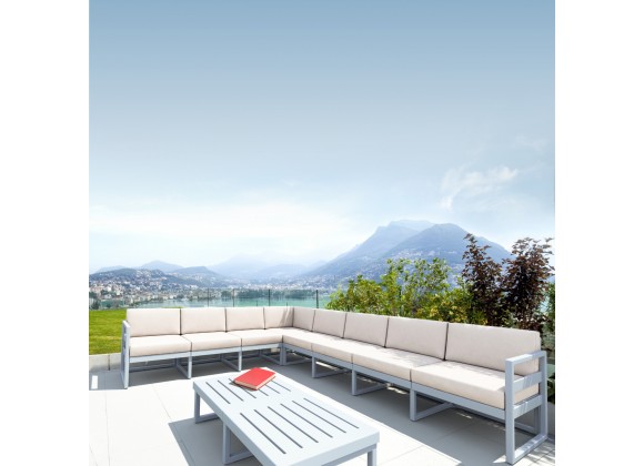 Compamia Mykonos Extension Silver with Sunbrella Natural Cushion - Lifestyle