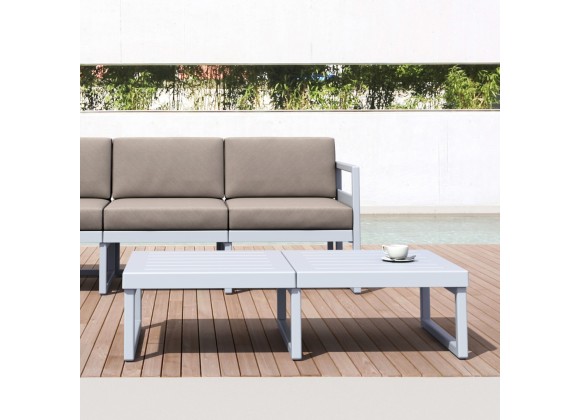 Compamia Mykonos Rectangle Lounge Table Silver - Lifestyle 2