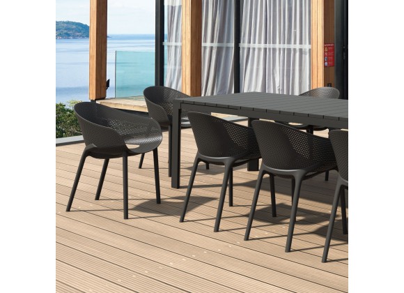 Compamia Sky Pro Stacking Dining Chair in Black - Lifestyle 3