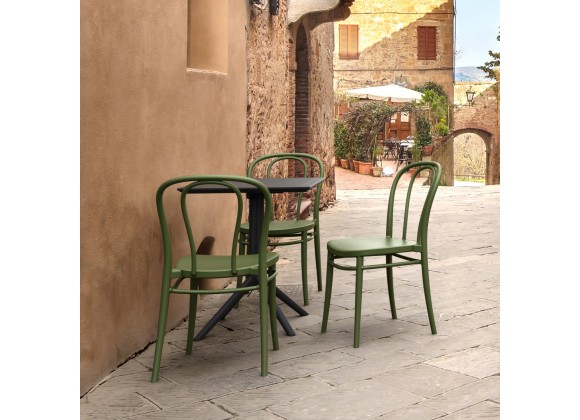 Victor Resin Outdoor Chair Olive Green - Lifestyle