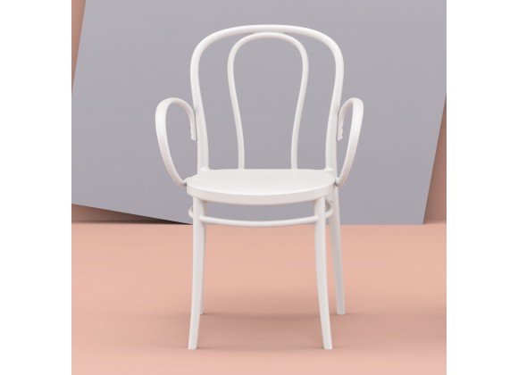 Victor XL Resin Outdoor Arm Chair White - Lifestyle