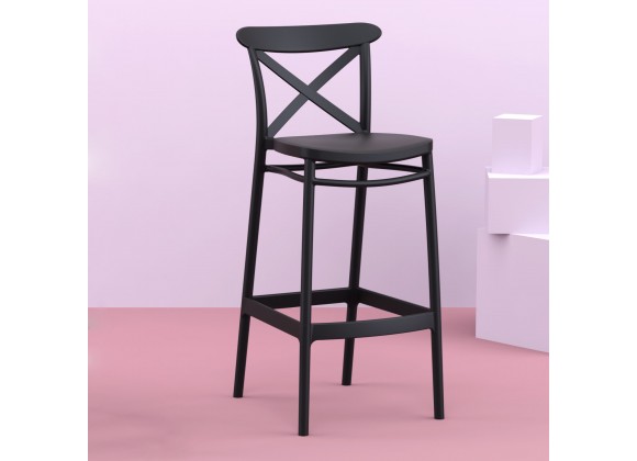 Cross Bar Stool Black - Lifestyle