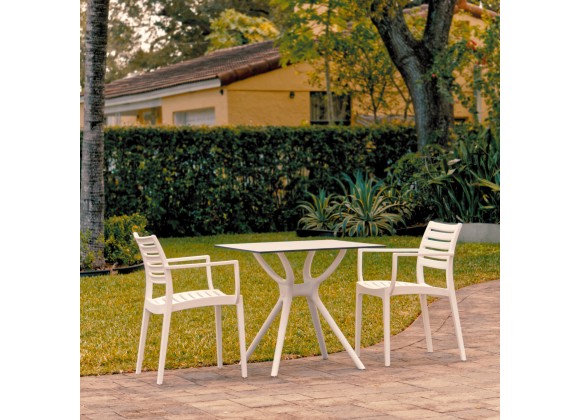Compamia Artemis Dining Set with 2 Arm Chairs White - Lifestyle