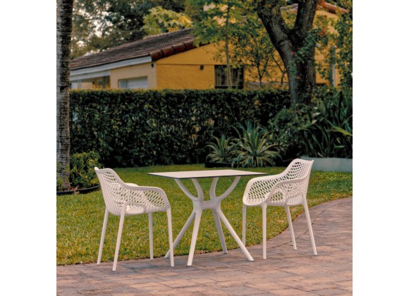  Compamia Air XL Dining Set with 2 Arm Chairs White - Lifestyle
