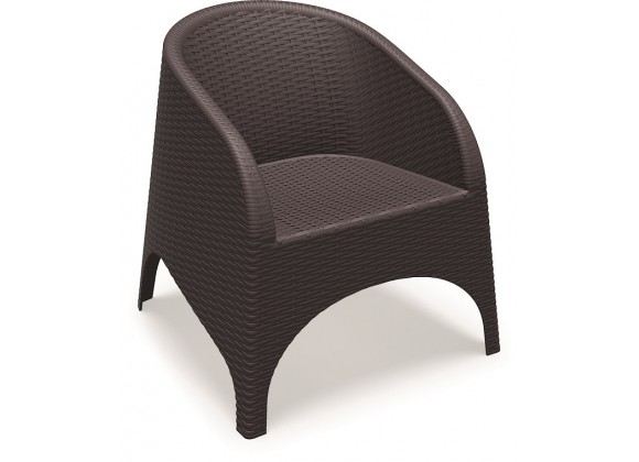 Aruba Resin Wickerlook Chair - Black - Angled