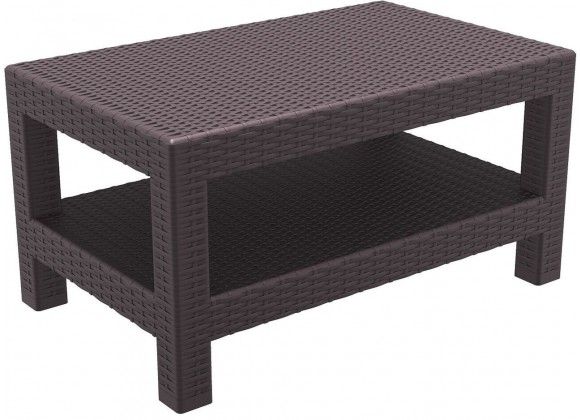 Monaco Rectangle Patio Coffee Table - Brown