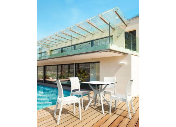 Ibiza Square Table 31 inch White