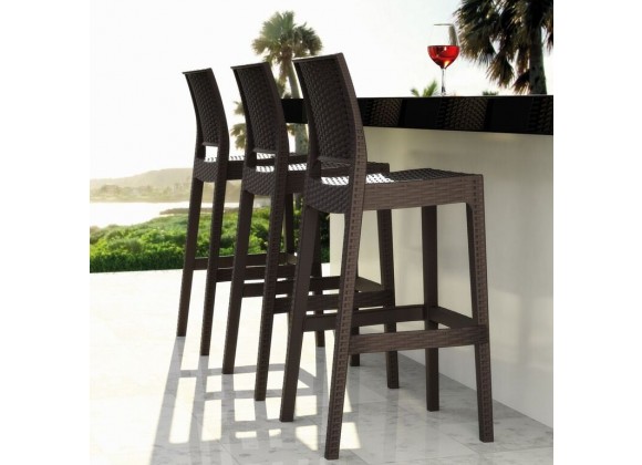 Jamaica Resin Wickerlook Barstool Dark Gray - Lifestyle