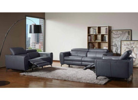 J&M Furniture Lorenzo in Blue Grey Sofa Set View