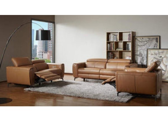 J&M Furniture Lorenzo Sofa , Loveseat and Chair in Caramel 