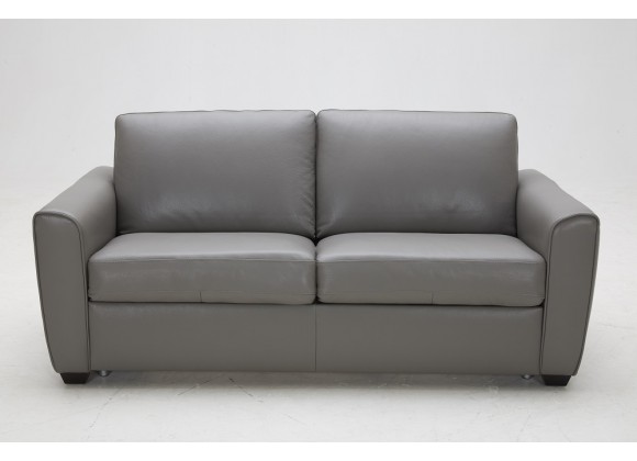 J&M Furniture Jasper Sofa Bed in Grey Leather Front