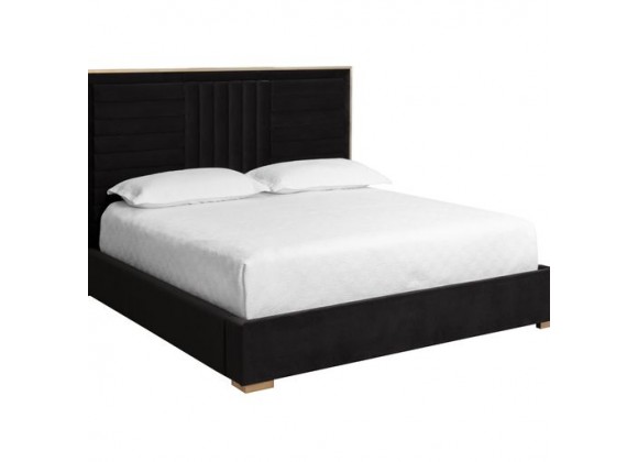 Sunpan Mabel Bed King in Abbington Charred Brown / Antonio Porcelain - Front Angle