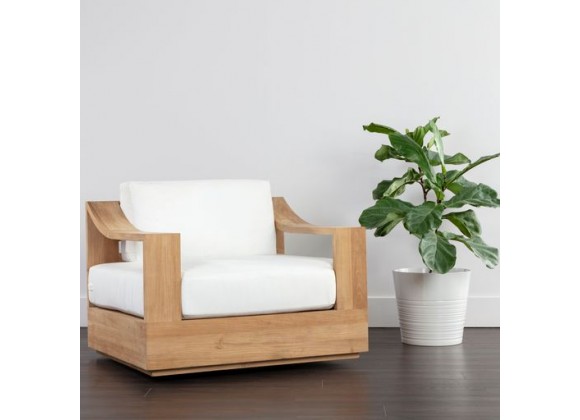 Sunpan Tahiti Swivel Lounge Chair - Stinson White - Lifestyle