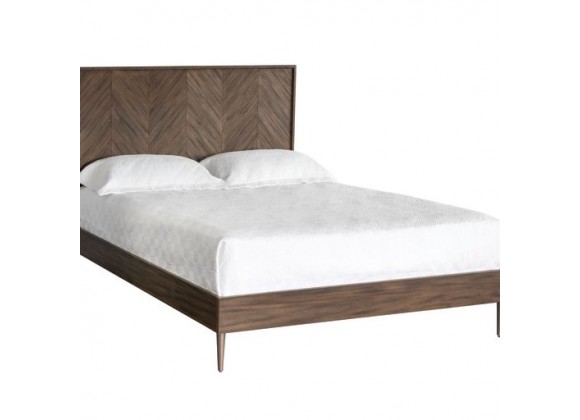 Sunpan Greyson Bed Queen / King in Smoke Acacia - Front Side Angle