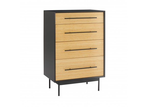 Greenington Santa Cruz 4 Drawer High Chest Wheat - Front Side Angle