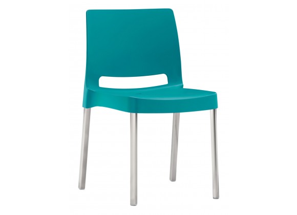 Molded Polypropylene With Aluminum Legs Side Chair - JOI-AQUA