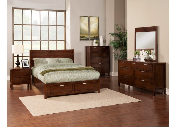 Alpine Furniture Carmel California King Storage Bed in Cappuccino - Lifestyle