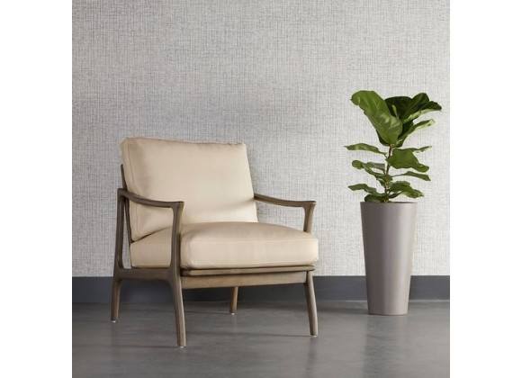 Sunpan Lindley Lounge Chair - Astoria Cream Leather - Lifestyle