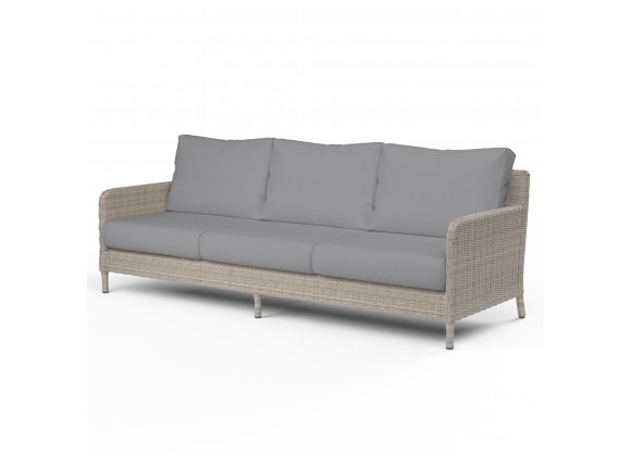 Manhattan Sofa in Canvas Granite w/ Self Welt - Front Side Angle