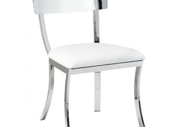 Sunpan Maiden Dining Chair - White - Set of Two - Front Side Angle