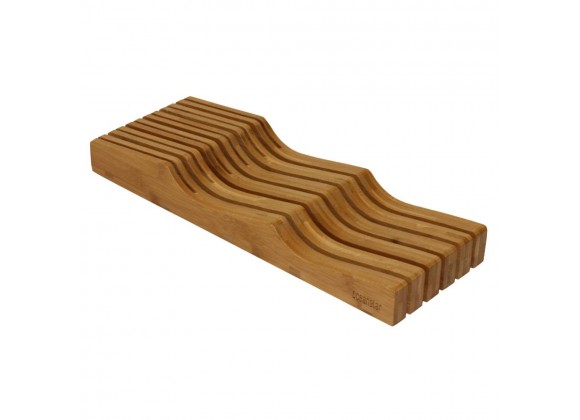 Oceanstar In-Drawer Bamboo Knife Organizer - Angled
