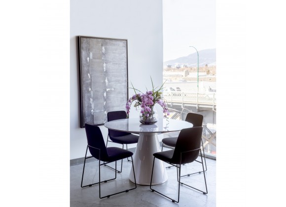 Moe's Home Collection Otago Round Dining Table in White - Lifestyle
