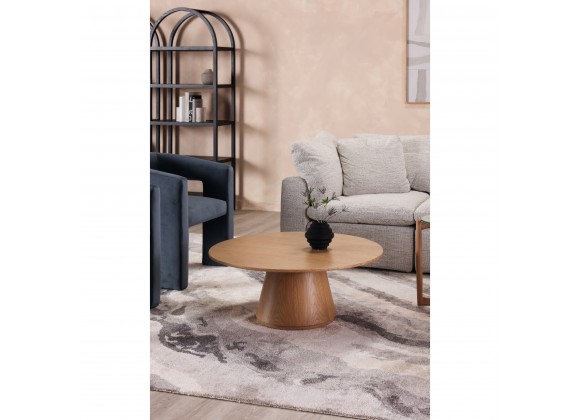 Moe's Home Collection Otago Oval Coffee Table in Oak - Lifestyle