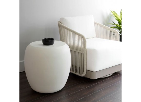 Sunpan Iolite End Table in White - Lifestyle