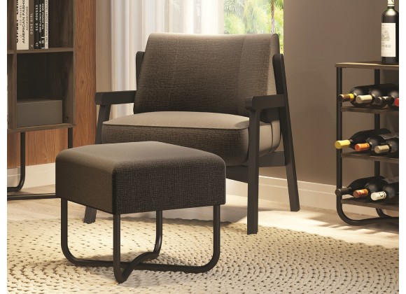 Casabianca ACE Bench In Dark Brown Fabric With Black Painted Base - Lifestyle 2