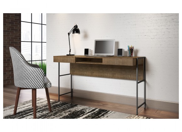 Casabianca CLARK EXECUTIVE Office Desk In Walnut Melamine With Black Painted Metal Frame - Lifestyle