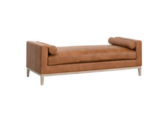 Essentials For Living Keaton Daybed in Whiskey Brown Top Grain Leather - Angled