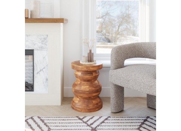 Kerala Side Table in Walnut- Lifestyle 1