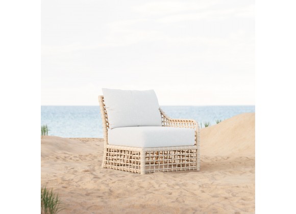 Azzurro Living Kiawah Left Arm Chair With Natural Aluminum Frame And Cloud Cushion - Lifestyle