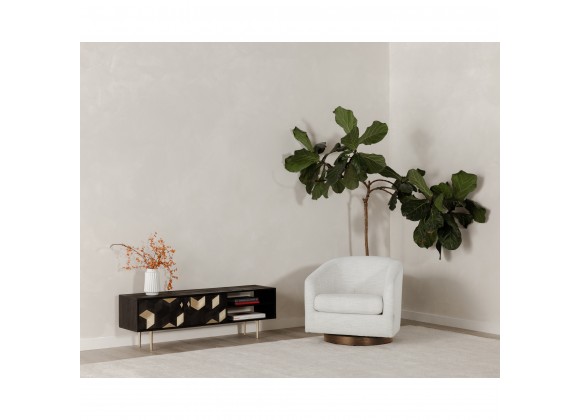 Moe's Home Collection Oscy Swivel Chair Splashed White - Lifestyle