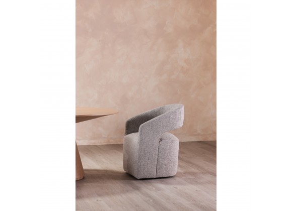 Moe's Home Collection Barrow Rolling Dining Chair Performance Fabric in Grey Storm - Lifestyle