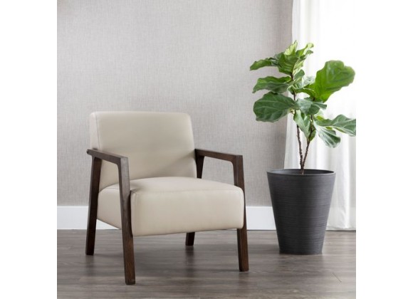 Sunpan Neymar Lounge Chair - Linea Light Grey Leather - Lifestyle