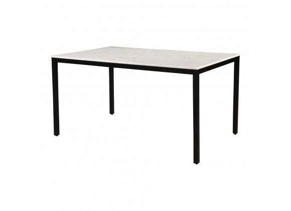 Moe's Home Collection Parson Dining Table White Marble - Front Side Angle
