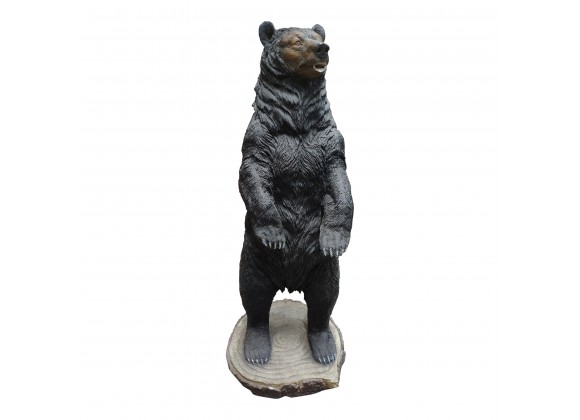 Moe's Home Collection Kodiak Bear Statue - Front with Silo