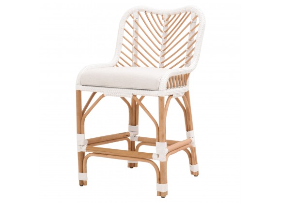 Laguna Counter Stool in White Synthetic Peel White Speckle - Angled