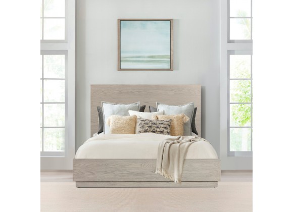 Armen Living Abbey Platform Bed Frame In Grey Oak Wood 