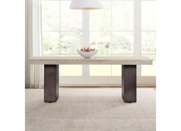 Armen Living Abbey Concrete And Grey Oak Wood Dining Table