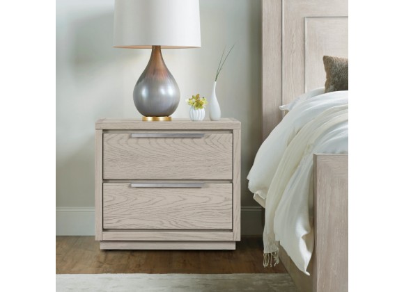 Armen Living Abbey 2 Drawer Nightstand in Grey Oak Wood