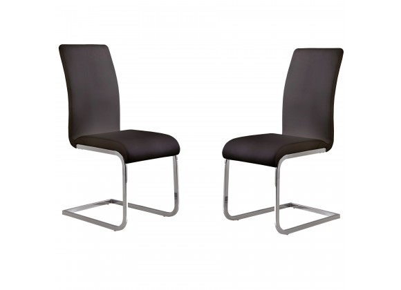 Armen Living Amanda Black Side Chair - Set of 2 - White BG