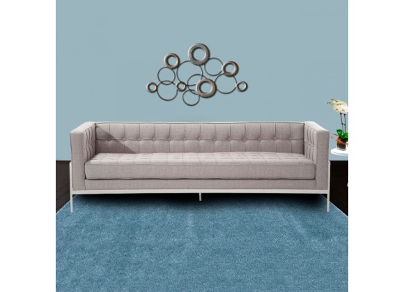 Armen Living Andre Contemporary Sofa In Gray Tweed and Stainless Steel