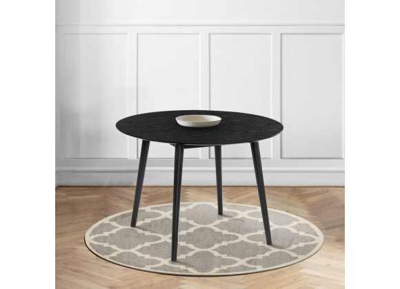 Armen Living Arcadia Round Dining Table In Black Wood
