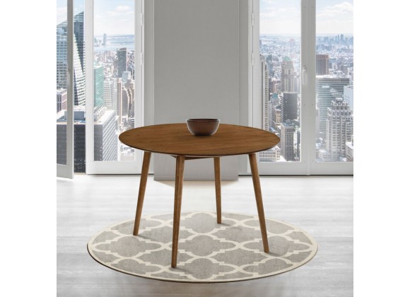 Armen Living Arcadia Round Dining Table In Walnut Wood