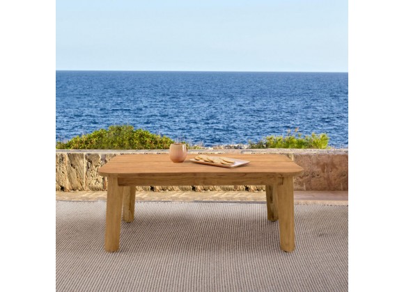 Armen Living Bahamas Outdoor Rectangular Teak Wood Coffee Table