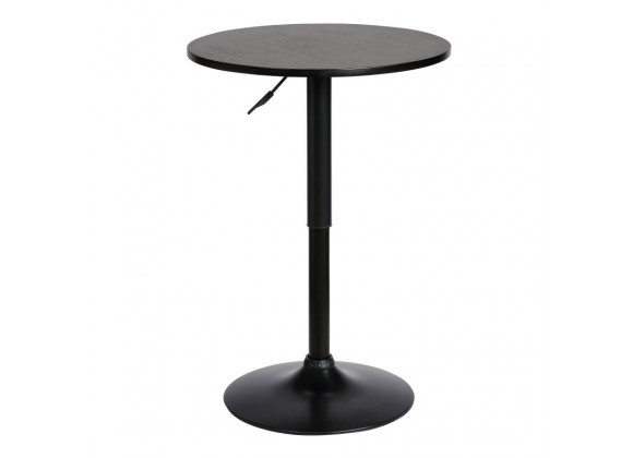 Armen Living Bentley Adjustable Pub Table in Black Brushed Wood and Black Metal finish